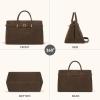 imageBOSTANTEN Work Tote Bags for Women Suede Leather Top Handle Satchel Crossbody Bag shoulder Purse with Adjustable StrapCoffee