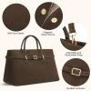 imageBOSTANTEN Work Tote Bags for Women Suede Leather Top Handle Satchel Crossbody Bag shoulder Purse with Adjustable StrapCoffee