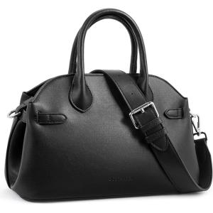 imageBOSTANTEN Suede Purse for Women Top Handle Satchel Large Tote Crossbody Handbags with Adjustable Strap and MagneticBlack
