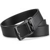 imageBOSTANTEN Mens Belt Leather Ratchet 1 38 Belt For Men Gift Dress and Casual with Adjustable Buckle Trim to Fit005matte Black  Twill