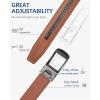 imageBOSTANTEN Mens Belt Leather Ratchet 1 38 Belt For Men Gift Dress and Casual with Adjustable Buckle Trim to Fit009dark Brown