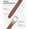 imageBOSTANTEN Mens Belt Leather Ratchet 1 38 Belt For Men Gift Dress and Casual with Adjustable Buckle Trim to Fit011gunbrown