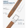imageBOSTANTEN Mens Belt Leather Ratchet 1 38 Belt For Men Gift Dress and Casual with Adjustable Buckle Trim to Fit012silverbrown