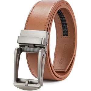 imageBOSTANTEN Mens Belt Leather Ratchet 1 38 Belt For Men Gift Dress and Casual with Adjustable Buckle Trim to Fit003brown