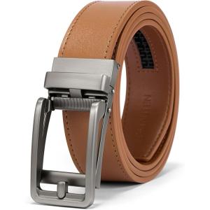 imageBOSTANTEN Mens Belt Leather Ratchet 1 38 Belt For Men Gift Dress and Casual with Adjustable Buckle Trim to Fit007light Brown
