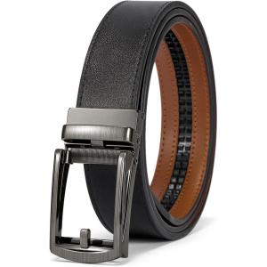imageBOSTANTEN Mens Belt Leather Ratchet 1 38 Belt For Men Gift Dress and Casual with Adjustable Buckle Trim to Fit008black  Brown