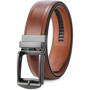 imageBOSTANTEN Mens Belt Leather Ratchet 1 38 Belt For Men Gift Dress and Casual with Adjustable Buckle Trim to Fit009dark Brown
