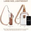 imageBOSTANTEN Sling Bag for Women Crossbody Bag Vegan Leather Cross Body Purse Large Fanny Pack Travel PurseBeige