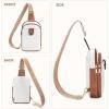 imageBOSTANTEN Sling Bag for Women Crossbody Bag Vegan Leather Cross Body Purse Large Fanny Pack Travel PurseBeige
