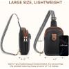 imageBOSTANTEN Sling Bag for Women Crossbody Bag Vegan Leather Cross Body Purse Large Fanny Pack Travel PurseBlack