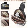 imageBOSTANTEN Sling Bag for Women Crossbody Bag Vegan Leather Cross Body Purse Large Fanny Pack Travel PurseBlack