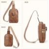 imageBOSTANTEN Sling Bag for Women Crossbody Bag Vegan Leather Cross Body Purse Large Fanny Pack Travel PurseBrown