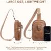 imageBOSTANTEN Sling Bag for Women Crossbody Bag Vegan Leather Cross Body Purse Large Fanny Pack Travel PurseBrown