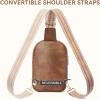 imageBOSTANTEN Sling Bag for Women Crossbody Bag Vegan Leather Cross Body Purse Large Fanny Pack Travel PurseBrown