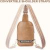 imageBOSTANTEN Sling Bag for Women Crossbody Bag Vegan Leather Cross Body Purse Large Fanny Pack Travel PurseLight Brown