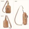 imageBOSTANTEN Sling Bag for Women Crossbody Bag Vegan Leather Cross Body Purse Large Fanny Pack Travel PurseLight Brown