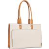 imageBOSTANTEN Leather Briefcase for Women Vintage 156 inch Laptop Bag for Women Business Tote Shoulder HandbagBeige