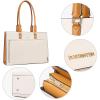 imageBOSTANTEN Leather Briefcase for Women Vintage 156 inch Laptop Bag for Women Business Tote Shoulder HandbagBeige