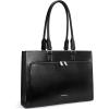 imageBOSTANTEN Leather Briefcase for Women Vintage 156 inch Laptop Bag for Women Business Tote Shoulder HandbagBlack