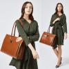 imageBOSTANTEN Leather Briefcase for Women Vintage 156 inch Laptop Bag for Women Business Tote Shoulder HandbagBrown