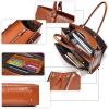 imageBOSTANTEN Leather Briefcase for Women Vintage 156 inch Laptop Bag for Women Business Tote Shoulder HandbagBrown
