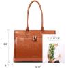 imageBOSTANTEN Leather Briefcase for Women Vintage 156 inch Laptop Bag for Women Business Tote Shoulder HandbagBrown