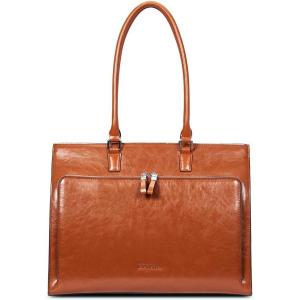 imageBOSTANTEN Leather Briefcase for Women Vintage 156 inch Laptop Bag for Women Business Tote Shoulder HandbagBrown
