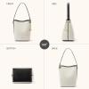 imageBOSTANTEN Bucket Bag Purses for Women Trendy Shoulder Bag Canvas Handbag with Adjustable StrapBlackbeige