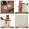 imageBOSTANTEN Bucket Bag Purses for Women Trendy Shoulder Bag Canvas Handbag with Adjustable StrapCamel Brown