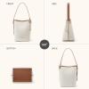 imageBOSTANTEN Bucket Bag Purses for Women Trendy Shoulder Bag Canvas Handbag with Adjustable StrapCamel Brown