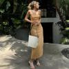 imageBOSTANTEN Bucket Bag Purses for Women Trendy Shoulder Bag Canvas Handbag with Adjustable StrapGreenbeige