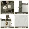 imageBOSTANTEN Bucket Bag Purses for Women Trendy Shoulder Bag Canvas Handbag with Adjustable StrapGreenbeige