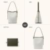 imageBOSTANTEN Bucket Bag Purses for Women Trendy Shoulder Bag Canvas Handbag with Adjustable StrapGreenbeige