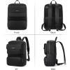 imageBOSTANTEN Leather Backpack for Women 156 inch Laptop Backpack Purse Casual Business Travel Computer Shoulder Bags with Trolley Sleeve BrownBlack