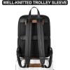 imageBOSTANTEN Leather Backpack for Women 156 inch Laptop Backpack Purse Casual Business Travel Computer Shoulder Bags with Trolley Sleeve BrownBlack