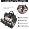 imageBOSTANTEN Leather Backpack for Women 156 inch Laptop Backpack Purse Casual Business Travel Computer Shoulder Bags with Trolley Sleeve BrownBlack