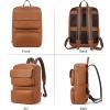 imageBOSTANTEN Leather Backpack for Women 156 inch Laptop Backpack Purse Casual Business Travel Computer Shoulder Bags with Trolley Sleeve BrownBrown