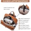 imageBOSTANTEN Leather Backpack for Women 156 inch Laptop Backpack Purse Casual Business Travel Computer Shoulder Bags with Trolley Sleeve BrownBrown