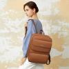 imageBOSTANTEN Leather Backpack for Women 156 inch Laptop Backpack Purse Casual Business Travel Computer Shoulder Bags with Trolley Sleeve BrownBrown