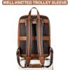 imageBOSTANTEN Leather Backpack for Women 156 inch Laptop Backpack Purse Casual Business Travel Computer Shoulder Bags with Trolley Sleeve BrownBrown