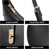 imageBOSTANTEN Shoulder Bags for Women Small Crescent Moon Underarm Purse Trendy Vegan Leather HandbagBlack
