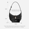 imageBOSTANTEN Shoulder Bags for Women Small Crescent Moon Underarm Purse Trendy Vegan Leather HandbagBlack