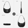 imageBOSTANTEN Shoulder Bags for Women Small Crescent Moon Underarm Purse Trendy Vegan Leather HandbagBlack