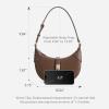 imageBOSTANTEN Shoulder Bags for Women Small Crescent Moon Underarm Purse Trendy Vegan Leather HandbagBrown