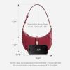 imageBOSTANTEN Shoulder Bags for Women Small Crescent Moon Underarm Purse Trendy Vegan Leather HandbagWine Red