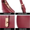 imageBOSTANTEN Shoulder Bags for Women Small Crescent Moon Underarm Purse Trendy Vegan Leather HandbagWine Red