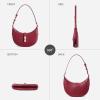 imageBOSTANTEN Shoulder Bags for Women Small Crescent Moon Underarm Purse Trendy Vegan Leather HandbagWine Red
