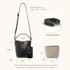 imageBOSTANTEN Small Bucket Bag for Women Trendy Vegan Leather Crossbody Bags Shoulder Purses Designer Ladies HandbagsBlack