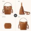 imageBOSTANTEN Small Bucket Bag for Women Trendy Vegan Leather Crossbody Bags Shoulder Purses Designer Ladies HandbagsBrown