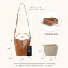 imageBOSTANTEN Small Bucket Bag for Women Trendy Vegan Leather Crossbody Bags Shoulder Purses Designer Ladies HandbagsBrown